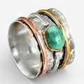 Coco - Bague Vintage Or & Argent Turquoise