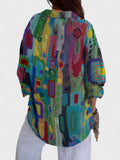 Léa | Blouse Élégante à Motif Géométrique