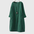 Grace | Robe Midi en Velours Côtelé Détendue