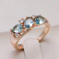 Bague Vintage Zirkonia Élégante en Or Blå