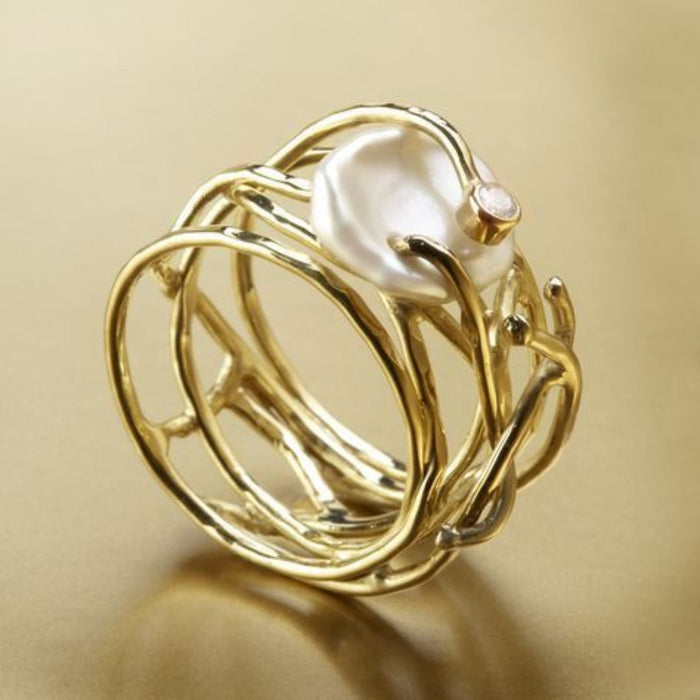 Samira - Bague en Or et Perles