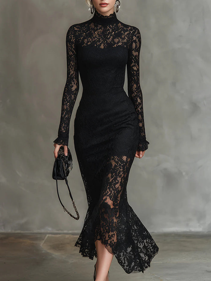Jeanne | Robe Maxi Élegante en Dentelle à Queue de Poisson