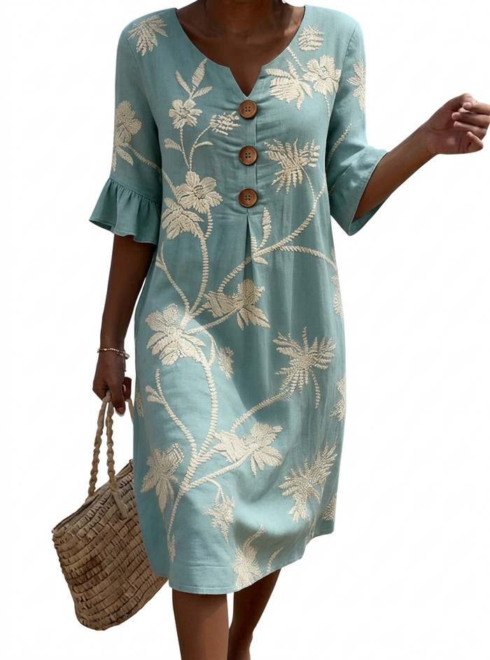 Aurélie - Robe femme décontractée à motif floral.