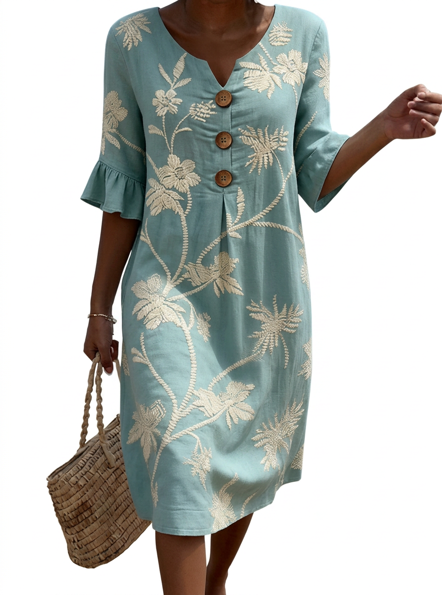 Aurélie - Robe femme décontractée à motif floral.
