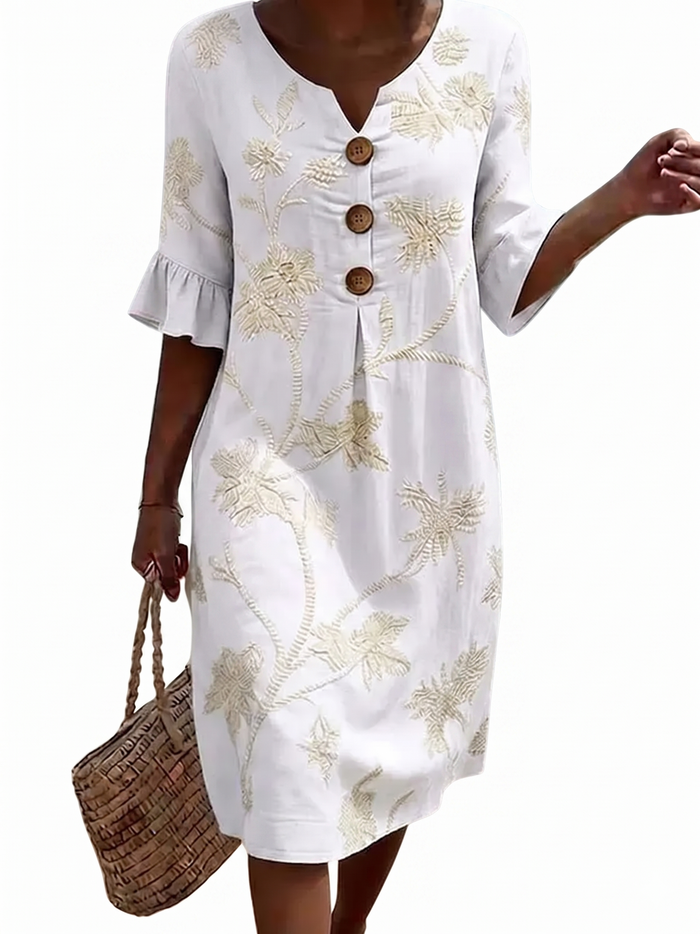 Philippine - Robe femme décontractée à motifs floraux.