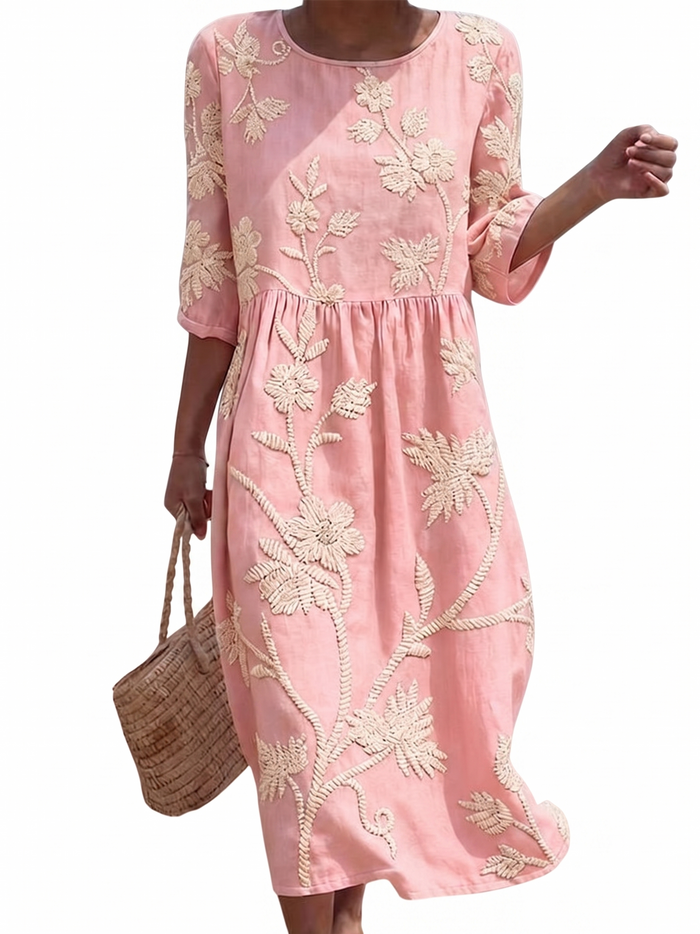 Mathilde - Robe féminine décontractée à motif floral.