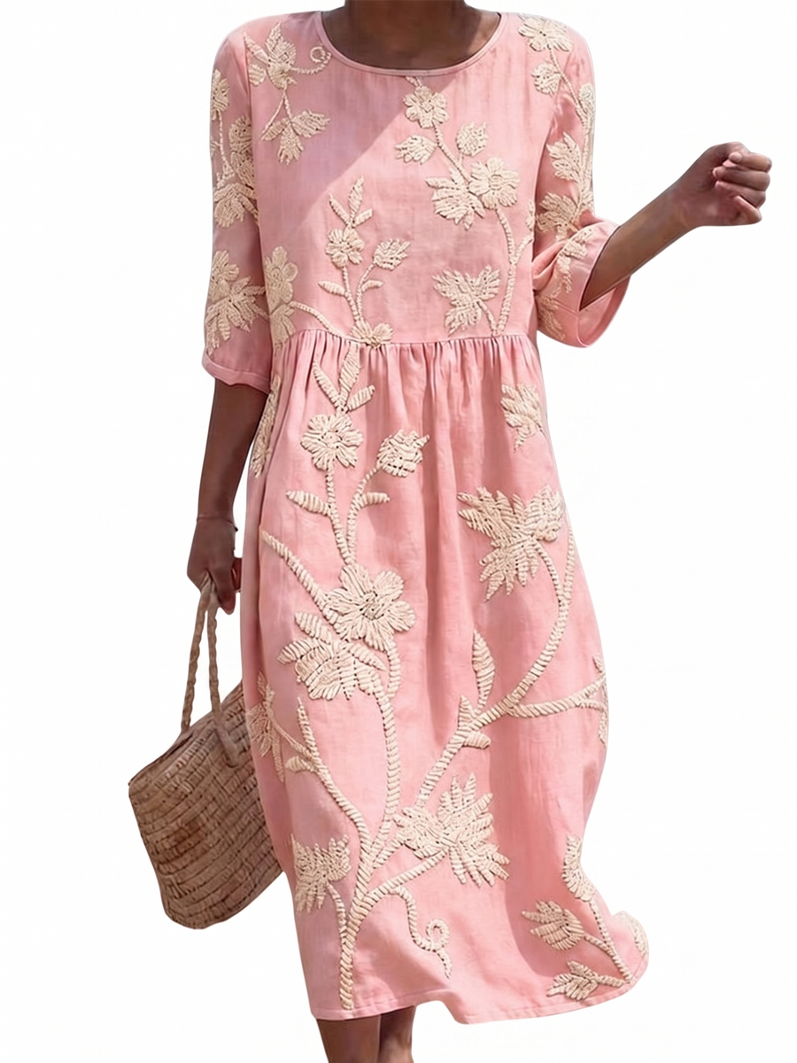 Mathilde - Robe féminine décontractée à motif floral.