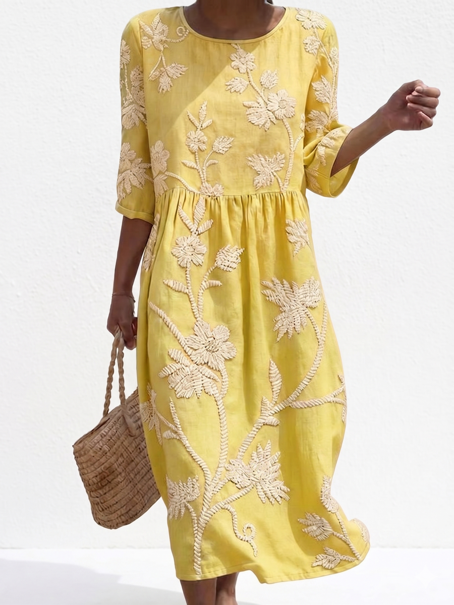 Sidonie - Robe féminine décontractée à motif floral.