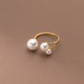 Bague en perles d'eau douce triple ajustable