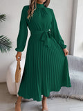 Martine | Robe Maxi Plissée Ceinturée