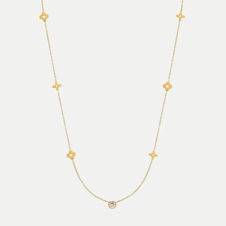 Karine – Collier doré avec accents colorés