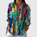 Léa | Blouse Élégante à Motif Géométrique