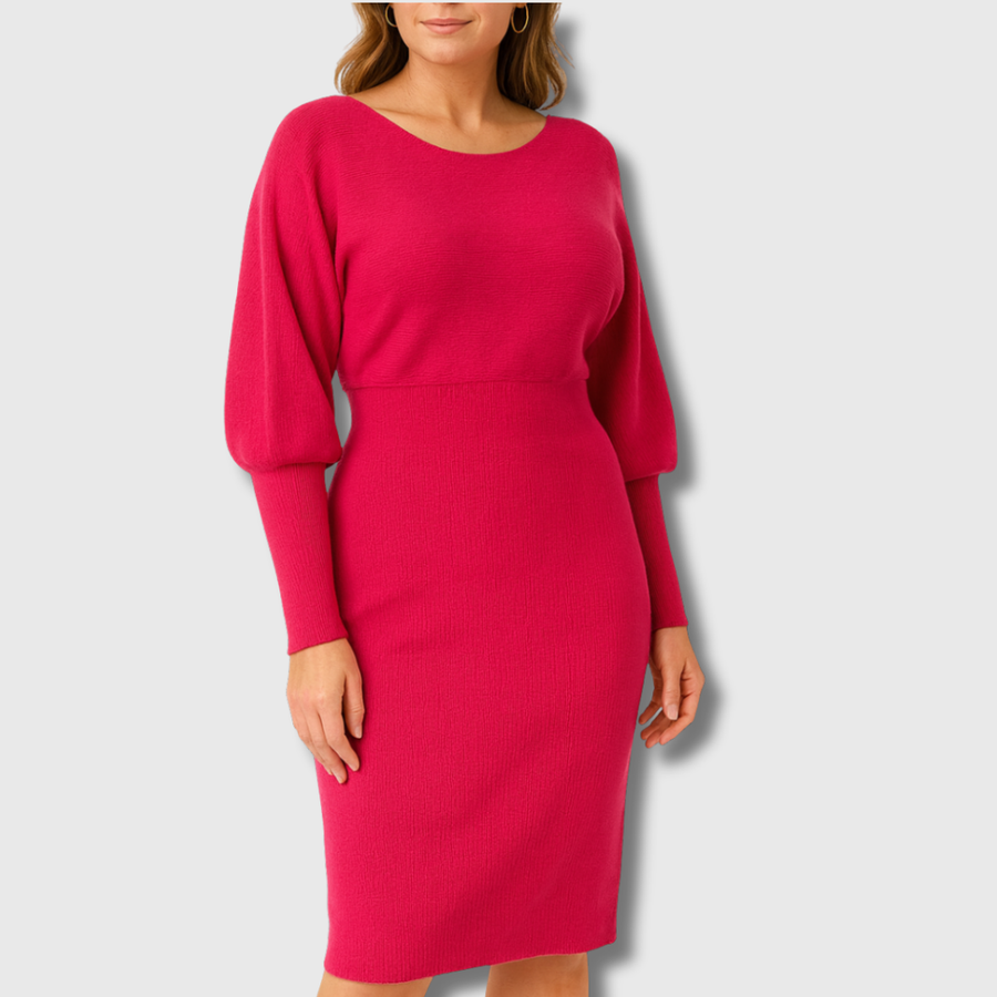 Nina | Robe Midi Tricotée Élégante