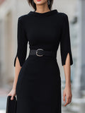 Julie | Robe Midi Noire