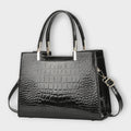 Emilie | Sac à main en cuir crocodile brillant