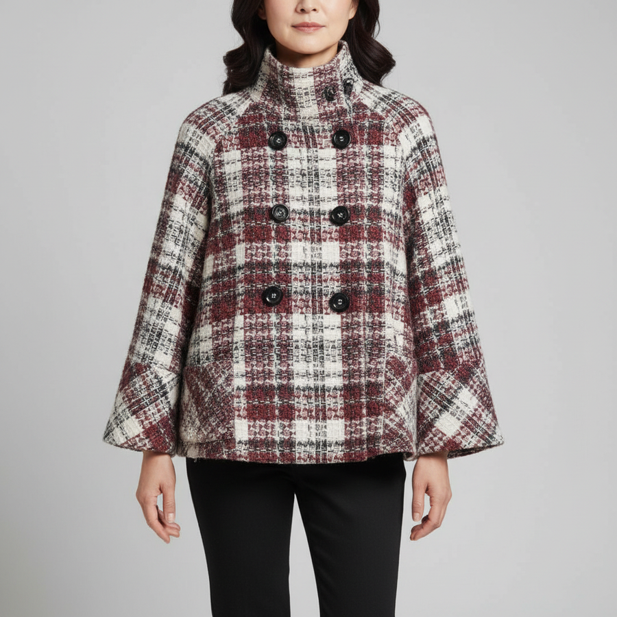 Beatrice | Veste Cape à Carreaux