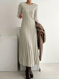 Sarah | Robe Maxi en Tricot Câblé Confortable