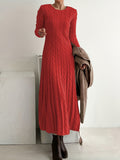 Sarah | Robe Maxi en Tricot Câblé Confortable