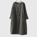 Grace | Robe Midi en Velours Côtelé Détendue