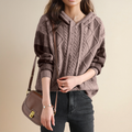 Julie | Pull à Capuche en Tricot Cable