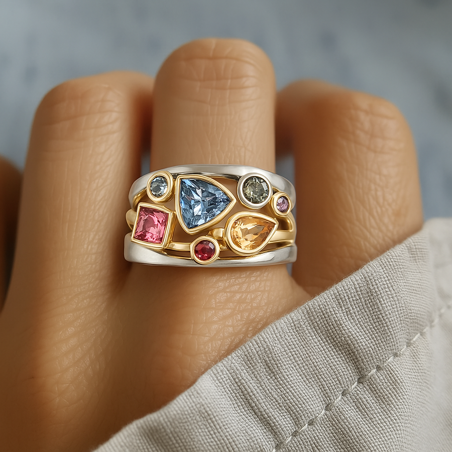 Bague Vintage Bunter Zirkonia