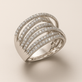 Bague en Argent Zirconia Vintage Superposée
