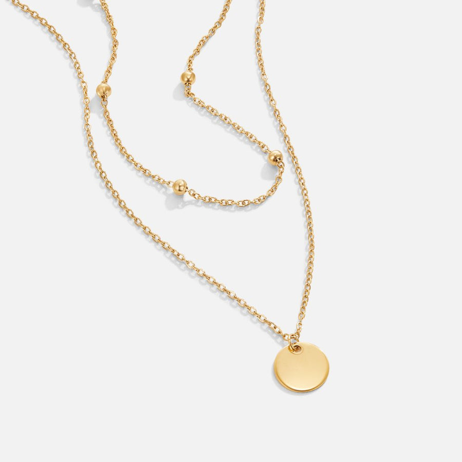 Anne-Léna – Collier double chaîne en or avec pendentif