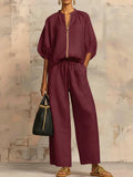 Alba | Ensemble de deux pièces : Chemise décontractée et pantalon large