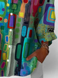 Léa | Blouse Élégante à Motif Géométrique
